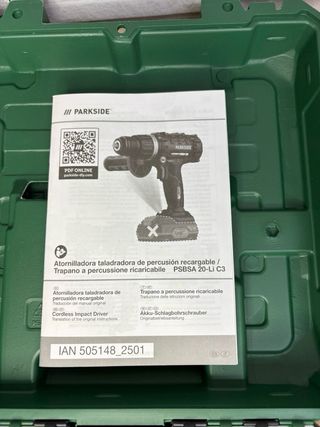 Taladro Percutor Parkside 20V + Batería 4Ah
