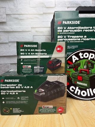 Taladro Percutor Parkside 20V + Batería 4Ah