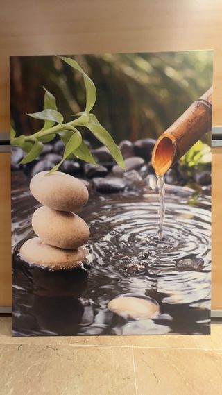 Cuadro Foto Impresión Zen Piedras Bambú