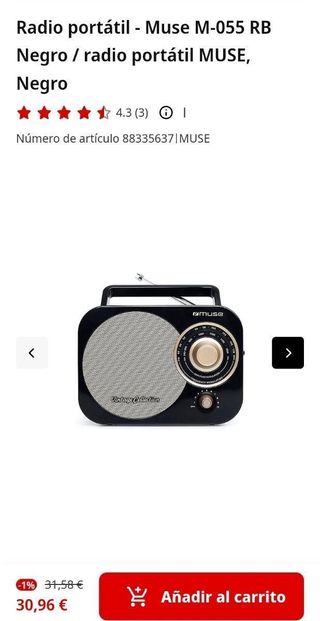 Radio Muse M-055 RB Vintage Negra