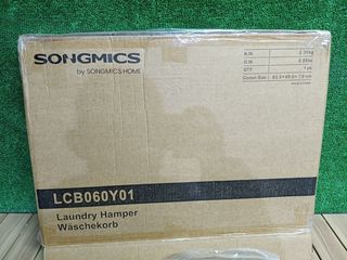 SONGMICS Cesto de ropa sucia de bambú con tapa y bolsa interior 95 L