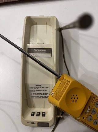 Telefono Panasonic Anni '90 Giallo e Beige