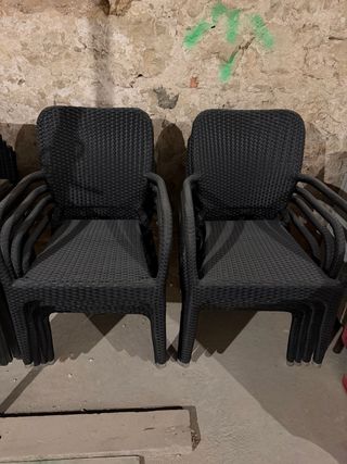 Conjunto 8 sillas y 2 mesas terraza