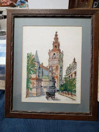 Cuadro punto de cruz hecho a mano