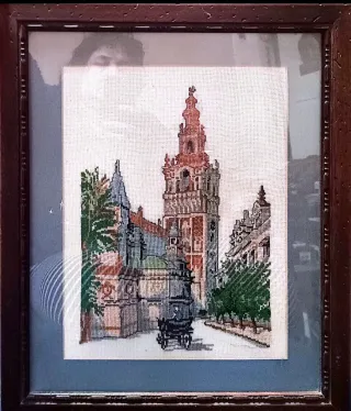 Cuadro punto de cruz hecho a mano