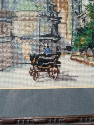 Cuadro punto de cruz hecho a mano