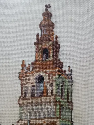 Cuadro punto de cruz hecho a mano