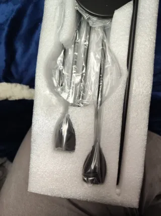 Juego 6 Candelabros Metal Negro