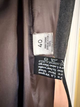 Abrigo largo 100% lana Dálmata talla L