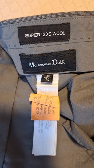 Traje Massimo Dutti Lana Gris Higienizado