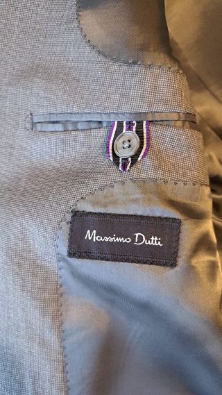 Traje Massimo Dutti Lana Gris Higienizado