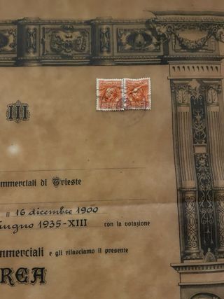 Università Trieste 1931/35 Tessera e Laurea