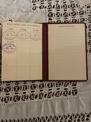 Università Trieste 1931/35 Tessera e Laurea