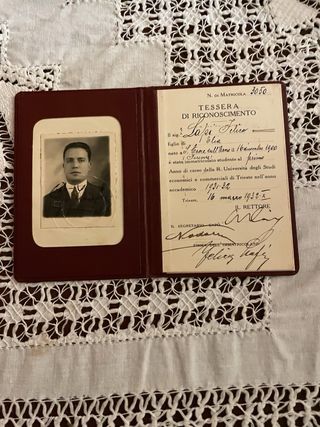 Università Trieste 1931/35 Tessera e Laurea