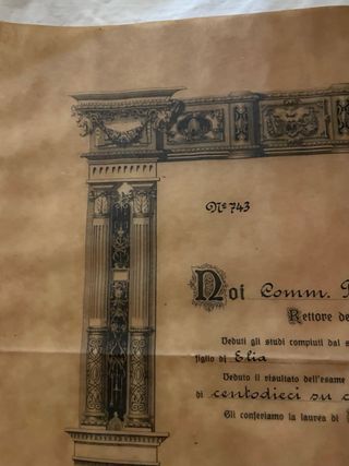 Università Trieste 1931/35 Tessera e Laurea