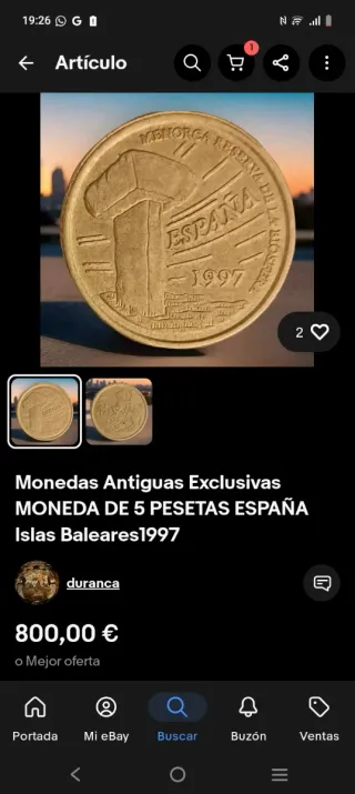 Moneda 5 Pesetas Baleares 1997