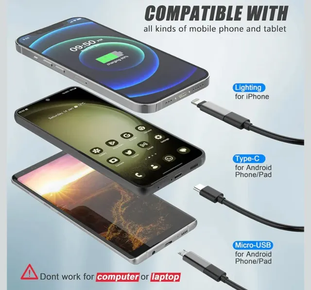 Cámara endoscópica USB/Lightning/USB-C