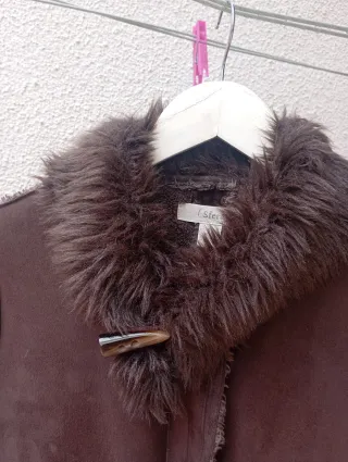 Chaquetón mujer marrón chocolate talla L  de SFERA