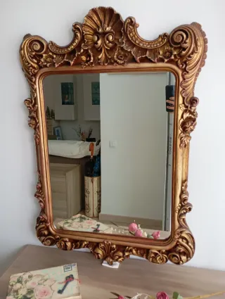 Espejo Antiguo Vintage Dorado