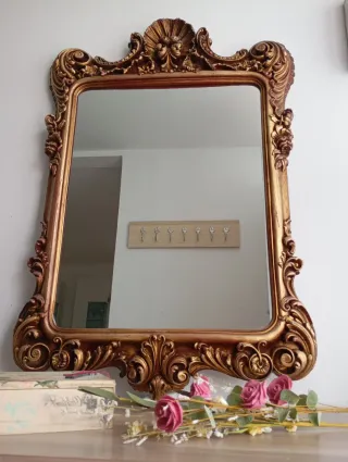 Espejo Antiguo Vintage Dorado