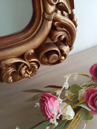 Espejo Antiguo Vintage Dorado