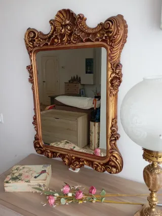 Espejo Antiguo Vintage Dorado