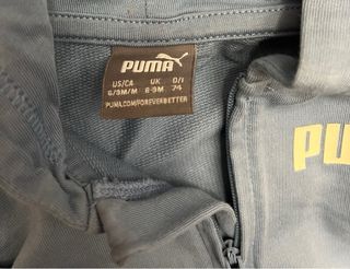 Tuta neonato Puma azzurra con cappuccio