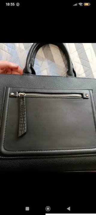Bolso Negro Mano y Hombro Nuevo