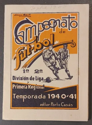 CAMPEONATO FUTBOL 1940-41. DIVISION 1 y 2.