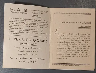 CAMPEONATO FUTBOL 1940-41. DIVISION 1 y 2.