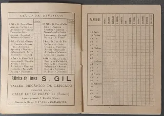 CAMPEONATO FUTBOL 1940-41. DIVISION 1 y 2.
