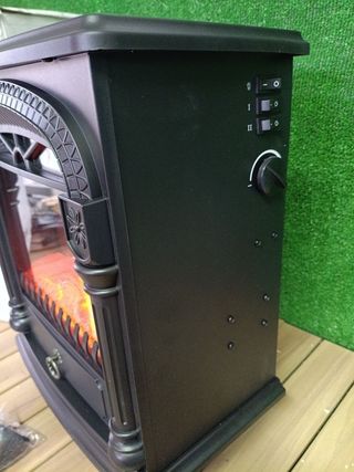 Chimenea eléctrica negra 1950 W, 37 x 23 x 51 cm