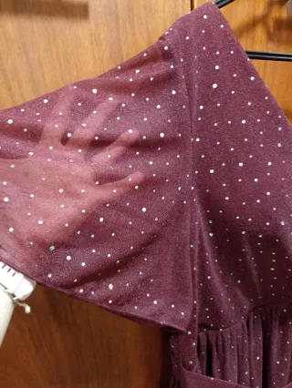 Vestido granate fiesta brillo Shein Curve 4XL