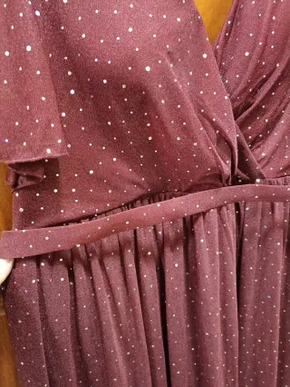 Vestido granate fiesta brillo Shein Curve 4XL