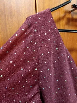 Vestido granate fiesta brillo Shein Curve 4XL