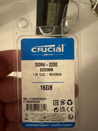 2x Memoria RAM DDR4 8GB (portátil) 3200MHz Micron