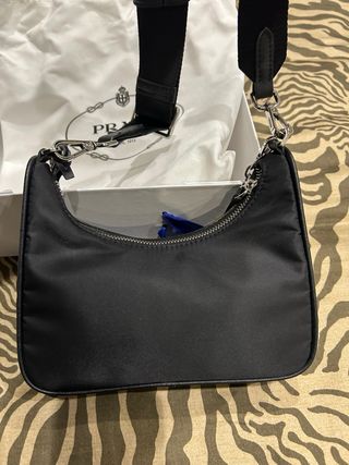 Tracollina Prada in tela nera