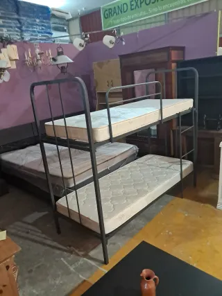 Cama litera 80x190 cm metal y madera