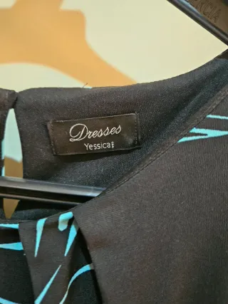 Vestido de verano Dassio negro y turquesa