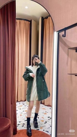 Abrigo Max&Co verde con capucha