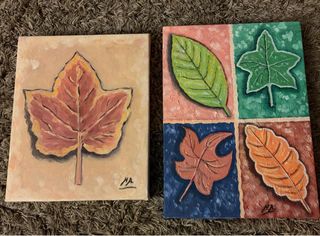 Foglie Autunnali su Tela ad Olio