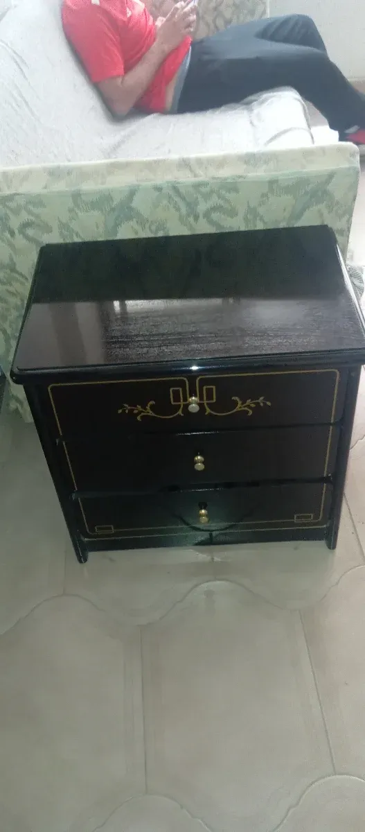 Último precio Conjunto dormitorio negro y dorado