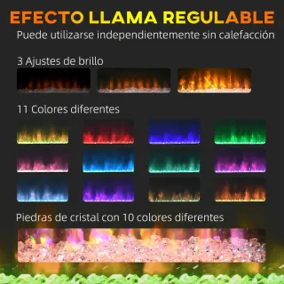 Chimenea Eléctrica 1000W/2000W Blanca