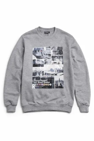 Sudadera Gris Estampado NYC