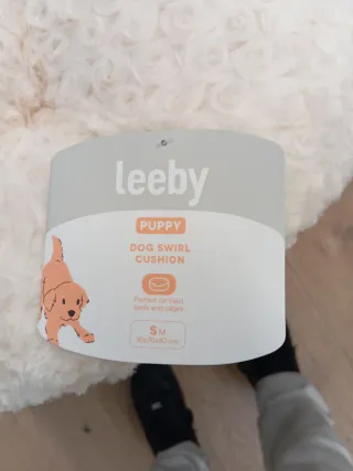 Zona descanso para perro beige/blanco