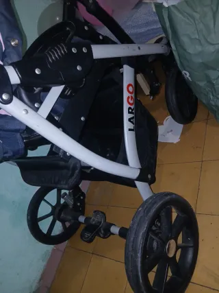 Cochecito Largo gris y rosa