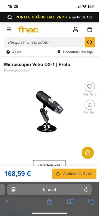 Microscópio Veho DX-1 Novo na Caixa