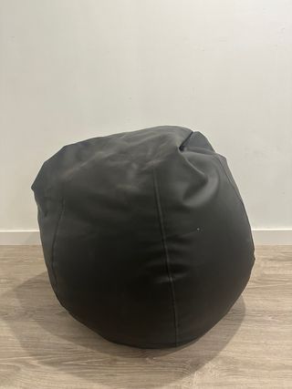 Puf Negro Piel Sintética