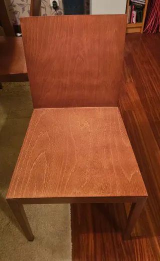 Mesa comedor chapa madera cerezo extensible+sillas