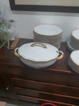 Vajilla de porcelana con borde dorado pirkenhammer